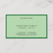 Elegant Groene Moderne Professionele Aangepaste Lu Visitekaartje (Achterkant)