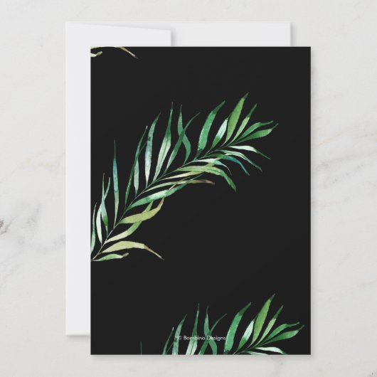 Elegant Groene Oefen Diner, Palmen Kaart (Achterkant)