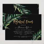 Elegant Groene Oefen Diner, Palmen Kaart (Voorkant / Achterkant)