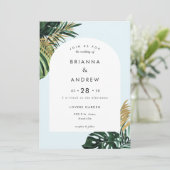 Elegant, Groene Palm, Boog Kaart (Staand voorkant)