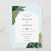 Elegant, Groene Palm, Boog Kaart (Voorkant / Achterkant)