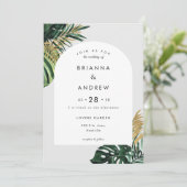 Elegant, Groene Palm, Boog Kaart (Staand voorkant)