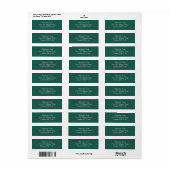 Elegant groene retouradresstickers etiket (Full Sheet)