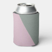 Elegant groene roze leer Monogram   Blikjeskoeler (Blikje Achterkant)