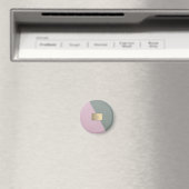 Elegant groene roze leer, Monogram Magneet (Insitu (Vaatwasser))