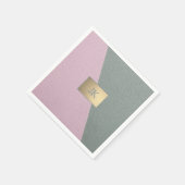 Elegant groene roze leer Monogram   Servet (Hoek)
