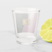 Elegant groene roze leer Monogram Shot Glas (Achterkant)