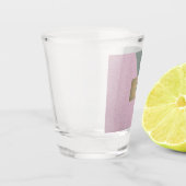 Elegant groene roze leer Monogram Shot Glas (Links)