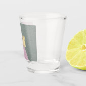 Elegant groene roze leer Monogram Shot Glas (Rechts)