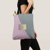 Elegant groene roze leer Monogram Tote Bag (Dichtbij)