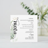 Elegant Groene Script Ronde Trouwmenu Menu (Staand voorkant)