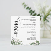 Elegant Groene Script Ronde Trouwmenu Menu (Staand voorkant)