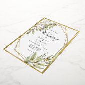 Elegant Groene Script Trouw Folie Uitnodiging (Gedraaid)