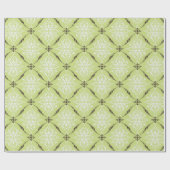 Elegant groene turkooizen bruin demasperpatroon cadeaupapier (Vlak)