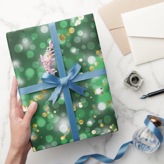 Elegant groene vakantie Snowflakes kerst Cadeaupapier (Geschenken)