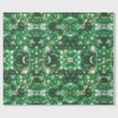 Elegant groene vakantie Snowflakes kerst Cadeaupapier (Vlak)