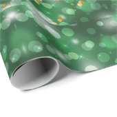 Elegant groene vakantie Snowflakes kerst Cadeaupapier (Rol Hoek)