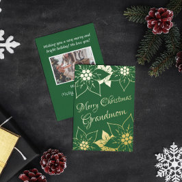 Elegant groene vrolijke kerst oma folie feestdagenkaart