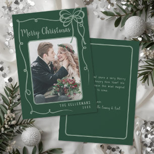 Elegant groene vrolijke kerstmis feestdagenkaart