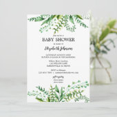 Elegant Groene Waterverf Botanisch Baby shower Kaart (Staand voorkant)