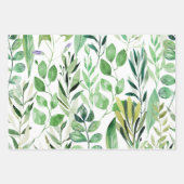 Elegant groene Waterverf laat diagonale strepen va Inpakpapier Vel (Voorkant)