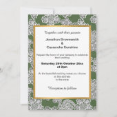 ELEGANT GROENE WIT LACE WEDDING INVITATION KAART (Voorkant)