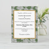 ELEGANT GROENE WIT LACE WEDDING INVITATION KAART (Staand voorkant)