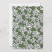 ELEGANT GROENE WIT LACE WEDDING INVITATION KAART (Achterkant)