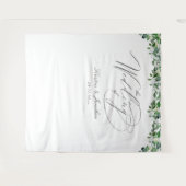 Elegant groene witte bloemen bruiloft tapestry wandkleed (Voorkant (horizontaal))