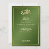 Elegant groene witte bloemen kaart (Achterkant)