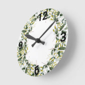 ELEGANT GROENERY BOTANICAL WALL CLOCK RONDE KLOK (Hoek)