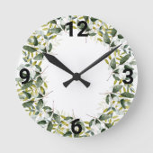 ELEGANT GROENERY BOTANICAL WALL CLOCK RONDE KLOK (Voorkant)