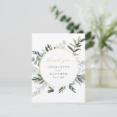 Elegant Groenery Goud  Bedankkaart (Staand voorkant)