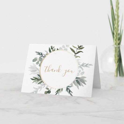 Elegant Groenery Goud Bedankkaart (Voorkant)