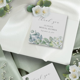 Elegant Groenery Moderne Script Bedankkaartje Bedankjes Labels