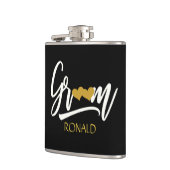 Elegant Groom Black and Gold Wedding Flask Heupfles (Links)