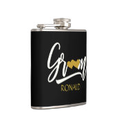 Elegant Groom Black and Gold Wedding Flask Heupfles (Rechts)