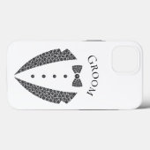 Elegant Groom Tuxedo Black White Wedding Case-Mate iPhone Case (Achterkant (horizontaal))