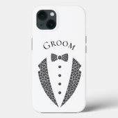 Elegant Groom Tuxedo Black White Wedding Case-Mate iPhone Case (Achterkant)