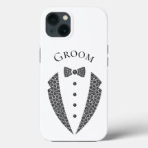 Elegant Groom Tuxedo Black White Wedding