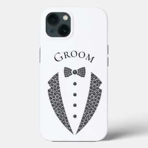 Elegant Groom Tuxedo Black White Wedding Case-Mate iPhone Case