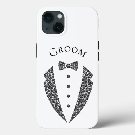 Elegant Groom Tuxedo Black White Wedding Case-Mate iPhone Case (Achterkant)