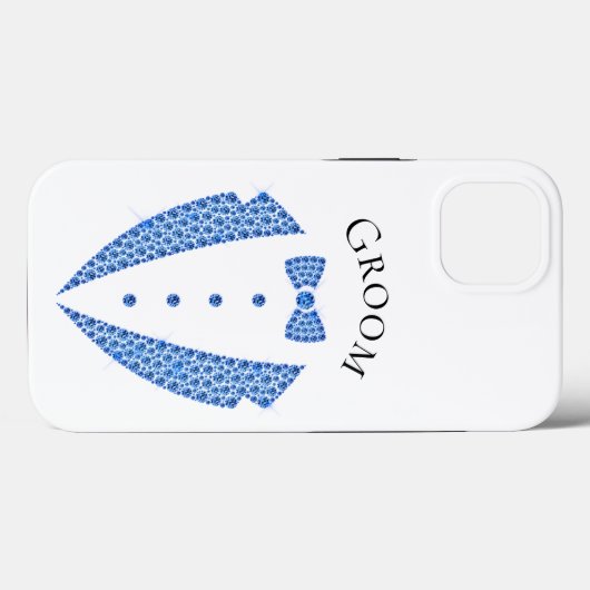 Elegant Groom Tuxedo Bllue Typography Wedding Case-Mate iPhone Case (Achterkant (horizontaal))