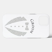 Elegant Groom Tuxedo Silver Typography Wedding Case-Mate iPhone Case (Achterkant (horizontaal))