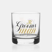 Elegant Grooms man naam toevoegen Bruiloft Whisky Glas (Voorkant)