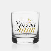 Elegant Grooms man naam toevoegen Bruiloft Whisky Glas (Achterkant)