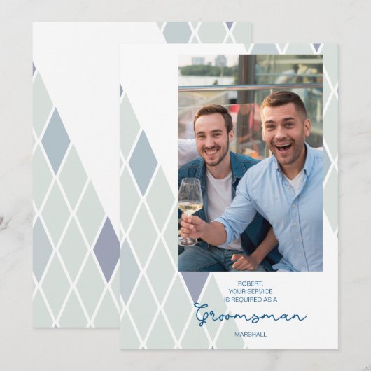 Elegant Groomsman Abstract Foto gesofisticeerd (Voorkant / Achterkant)