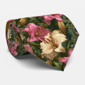 Elegant Groomsman Gift Lilies Floral Stropdas (Opgerold)