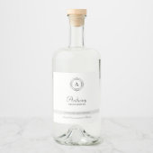 Elegant Groomsman Monogram Likeurfles Etiket (Voorkant)