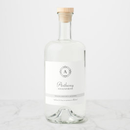 Elegant Groomsman Monogram Likeurfles Etiket